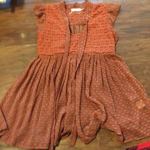 Blu Pepper Orange Printed Top